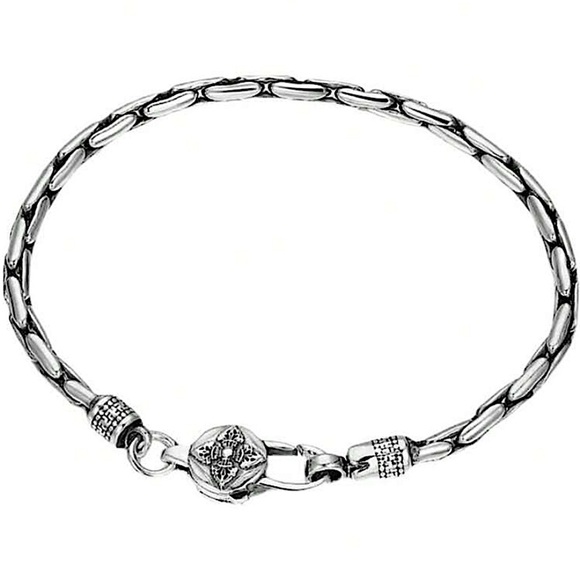 Stainless Steel Chain Link Bracelet, Mantra, Curb Hand Woven Engraved - Picture 5 of 5